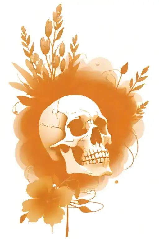 Skull Surrounded By Wild Flowers