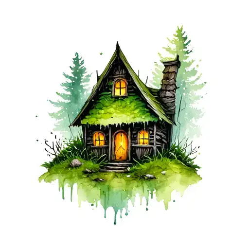 Witch Cabin Covered In Moss