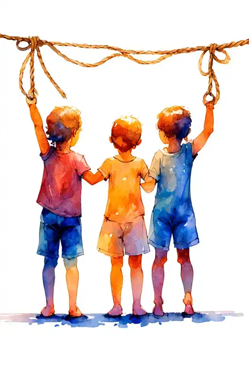 3 Kids Holding Rope