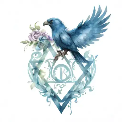 Ravenclaw Inside Deathly Hallows Symbol