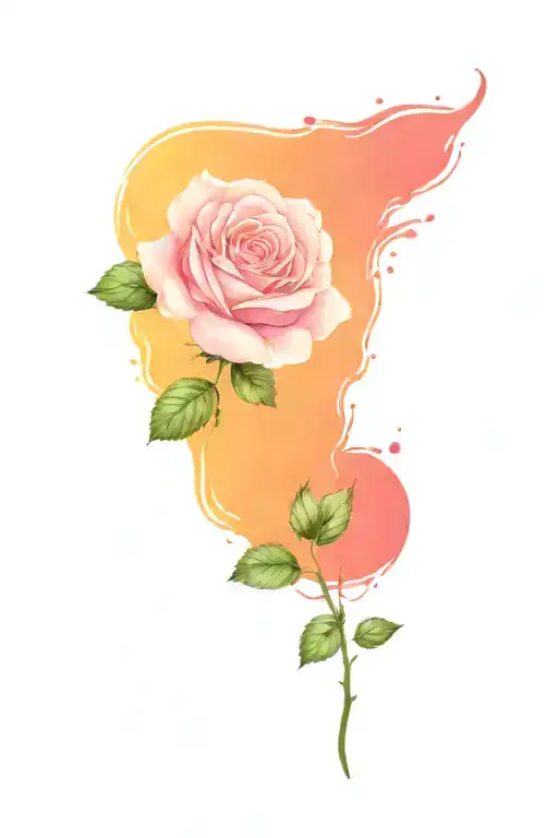 Fineline Plant Rose Tattoos That Meander From The Hip Over The Thigh