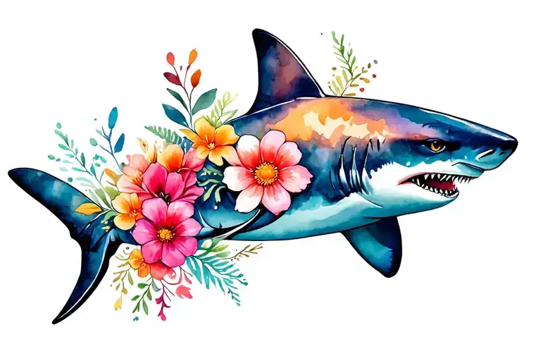 Shark Made Of Flowers