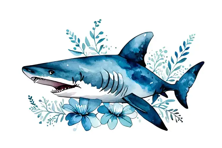 Simple Shark Made Of Flowers