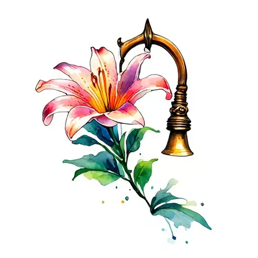 Lily Wrapped Around Bell Handle