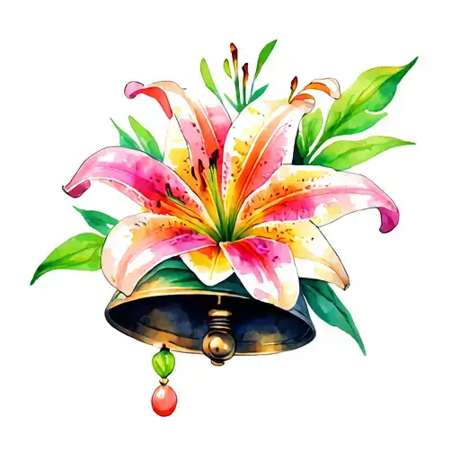 Lily Wrapped Tied Around Bell Handle