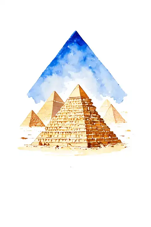 Anubi With Pyramids Behind E