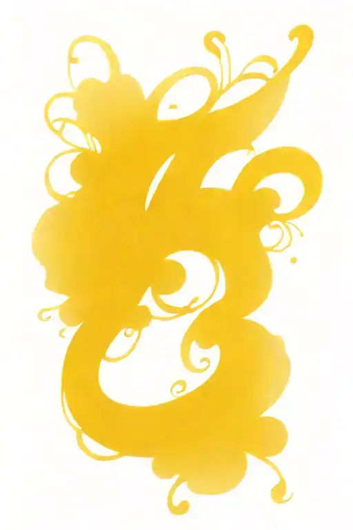 T In Calligraphy As Part Of Rosebud