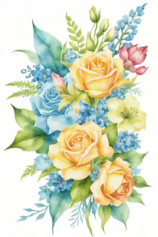 Trasn Flag And Flower Bouquet