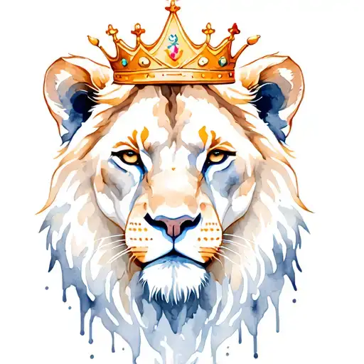 Scarred Lioness Wearing A Crown