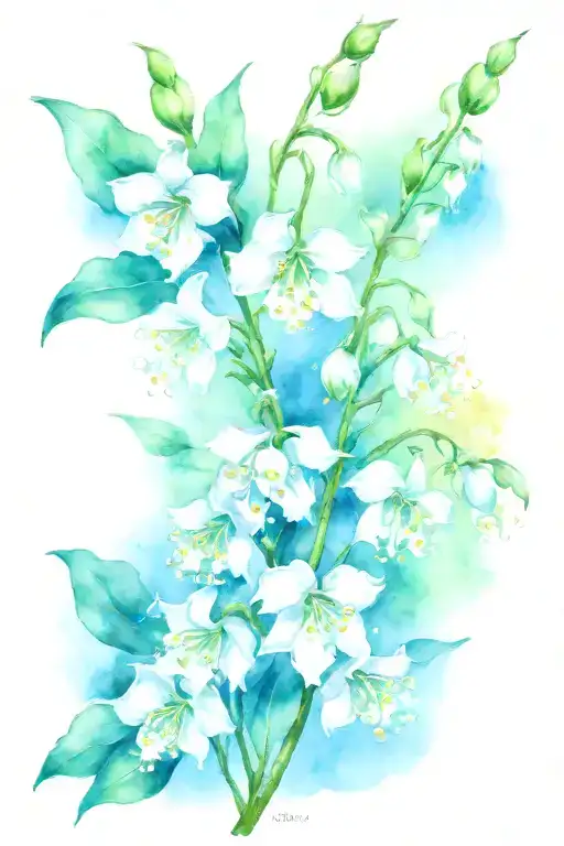 Lily Of The Valley Flowers And Hawthorn Flowers And Chrysanthemum Flowers