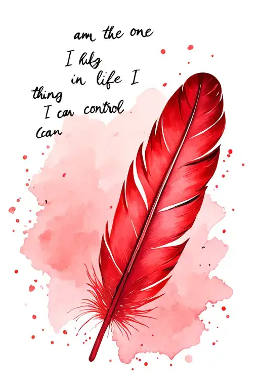 Red Feather Pen Writing I Am The One Thing In Life I Can Control