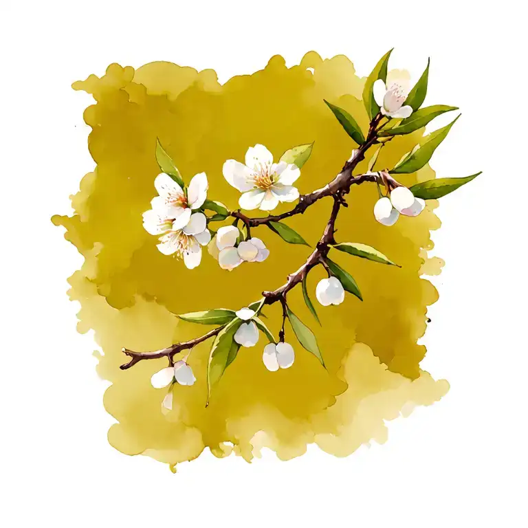 Cherry Blossom And Olive Branch Wrapped