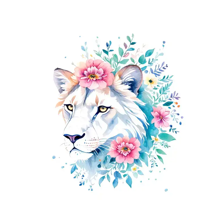 Leo Zodiac Sign With Flowers