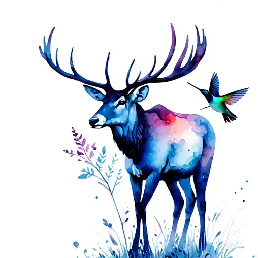 Elk And A Hummingbird