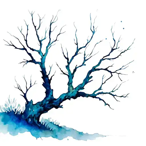 Straight Dead Tree With No Leaves