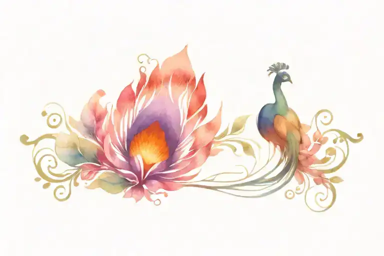 Peacock Sternum Tattoo Design