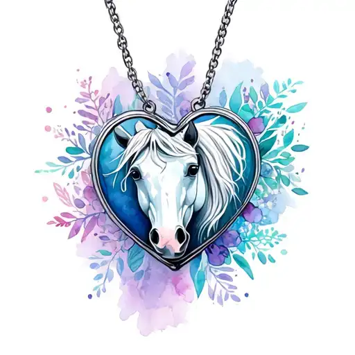 Horse Heart Shaped Locket