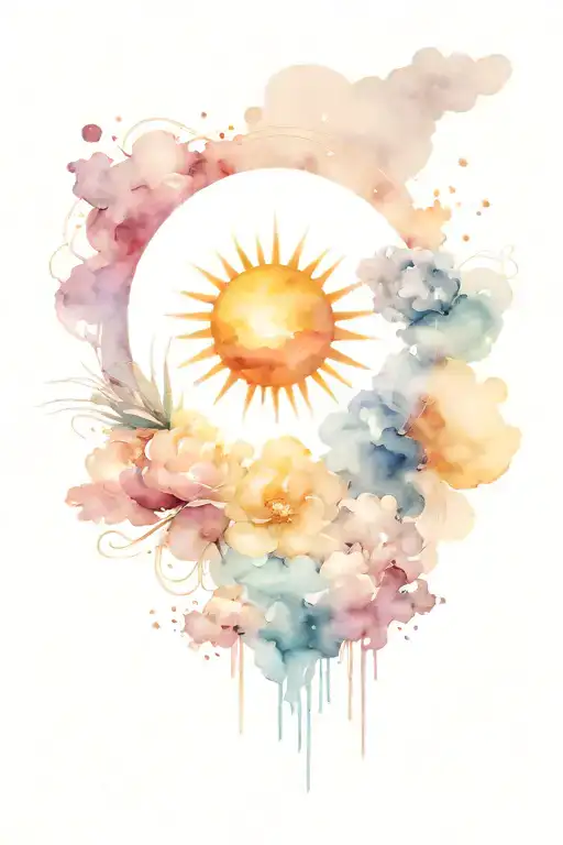 Sun Rays Breaking Through Clouds Surrounding