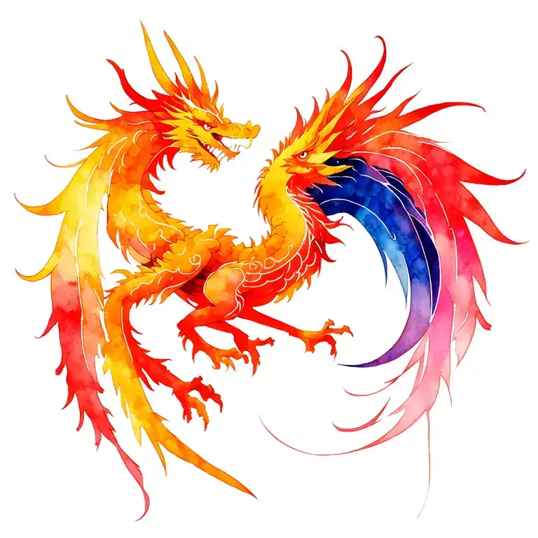 Symbol Phoenix And Dragon Ying
