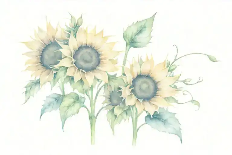 Sunflowers With Blossom Written Through Them