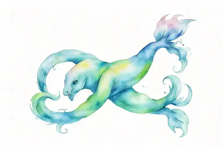 Colored Aquarius Zodiac Sign