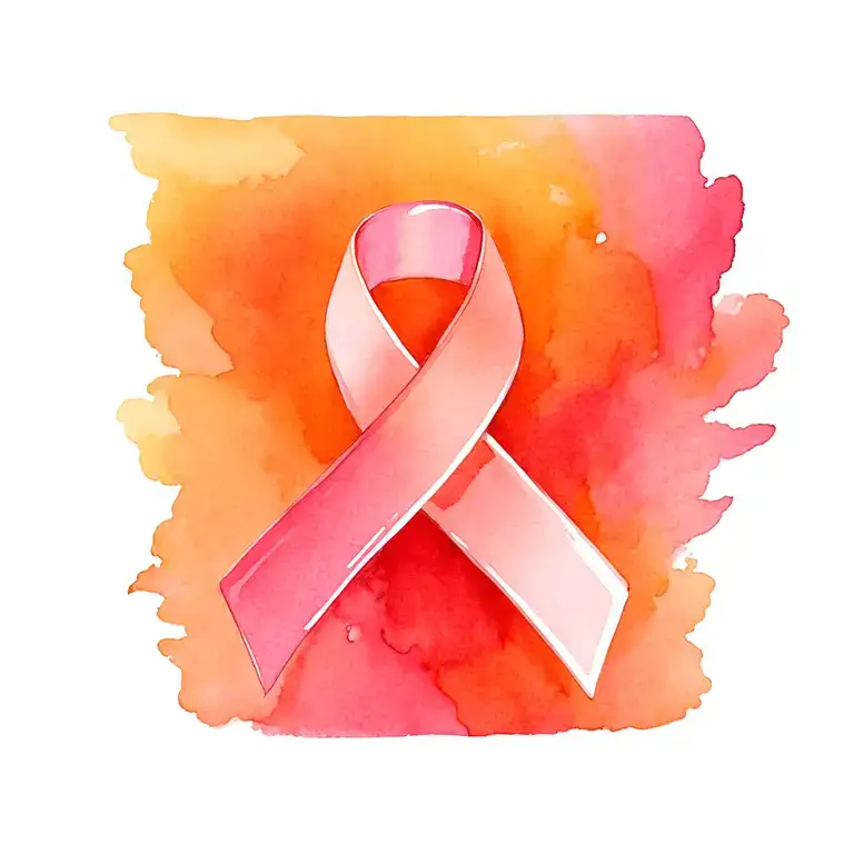 Peach Cancer Survivor Ribbon Intertwined