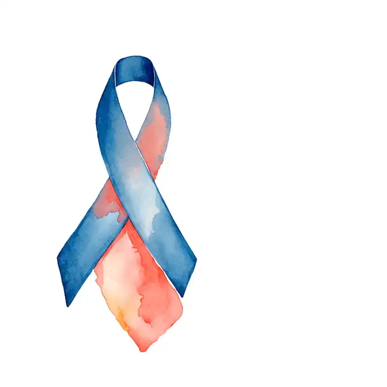 Peach Cancer Survivor Ribbon Intertwined