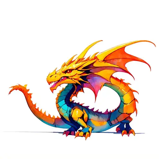 Mech Dragon With Glowing