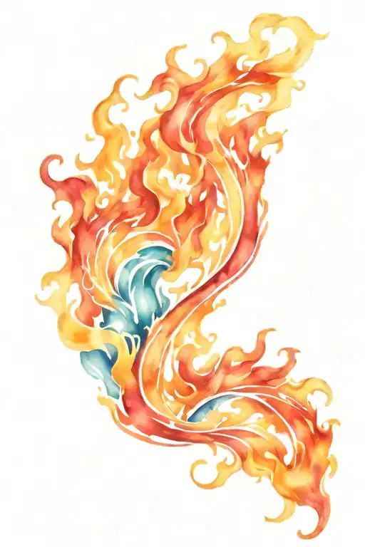 Fire Flames Water Waves