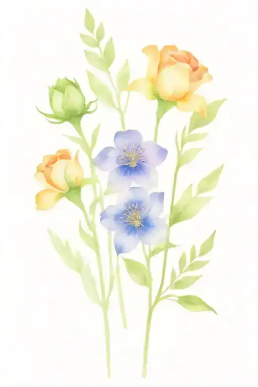 Birth Flower Bouquet With February May June August October