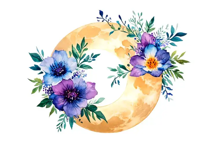 Shoulder And Arm Moon Flower Bouquet