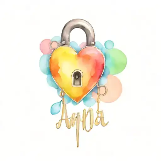 Anjna Name With Heart Shaped Lock