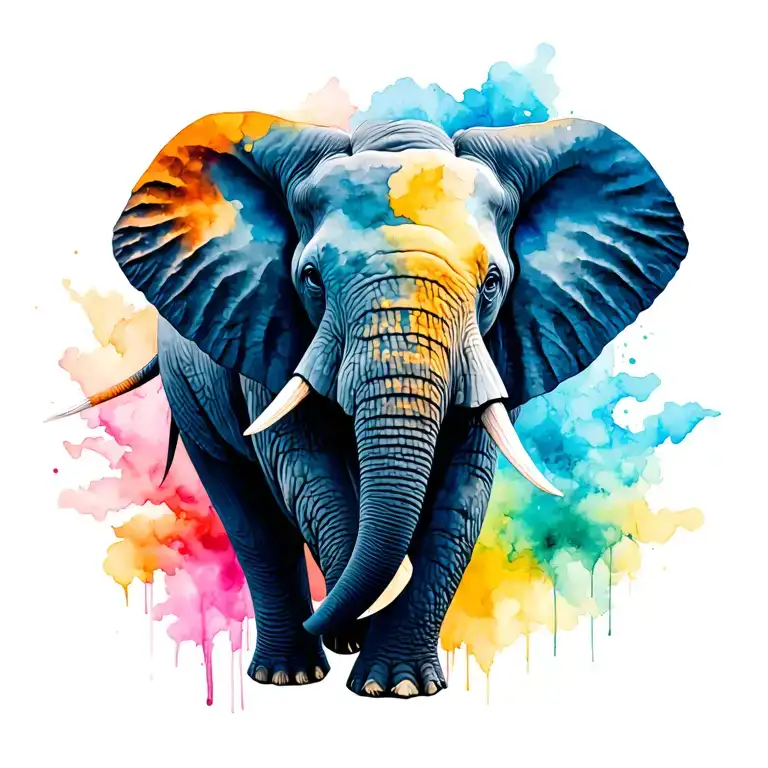 Elephant With Colored Aura