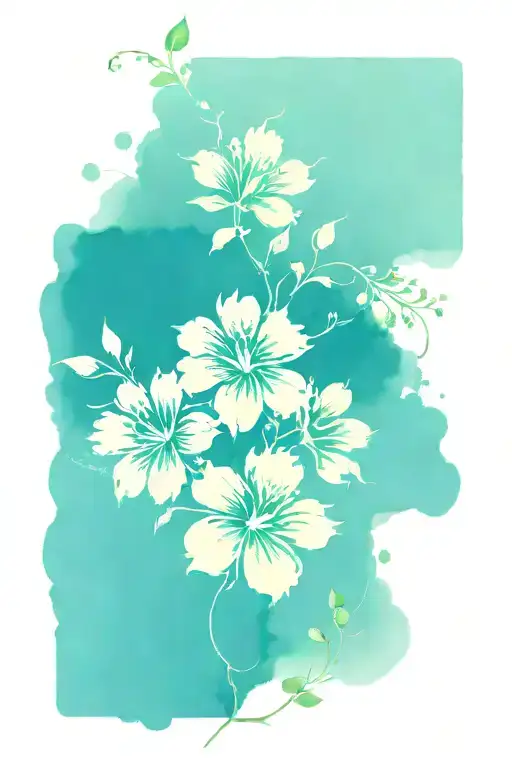 Flowers Vines And Cat Paw Prints