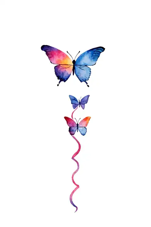 Sunset With The Breathe Symbol And Butterfly