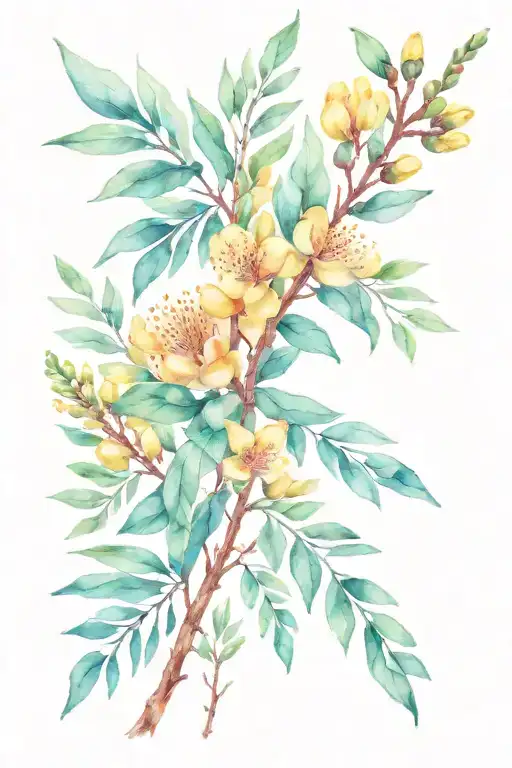 Acacia And Kowhai Tree