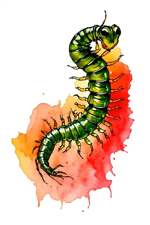 A Black And Green Centipede Wrapping