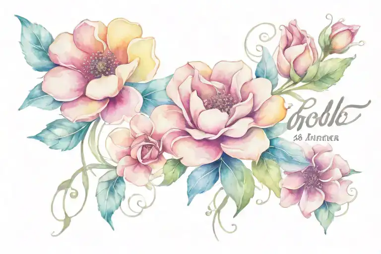 Quilted Flower And Words