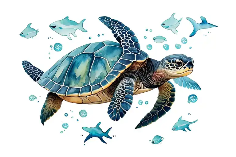 Marine World With Turtles