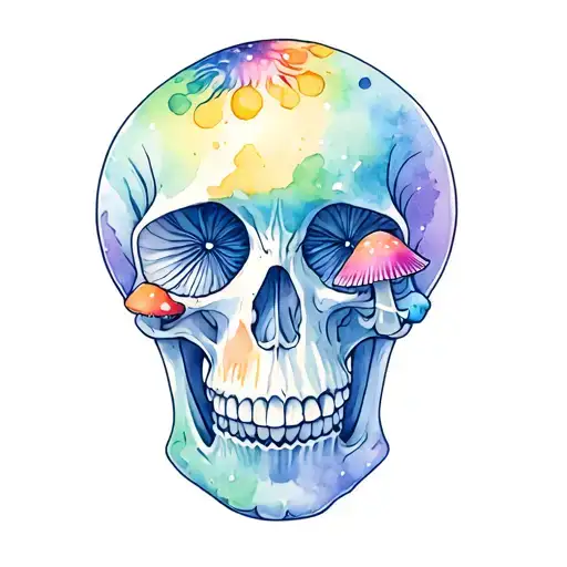 Emo Skull Trippy Mushrooms Growing