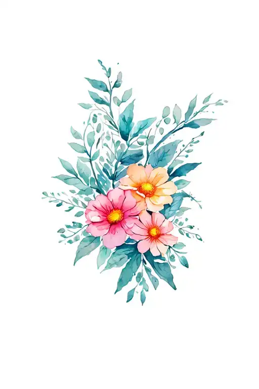 Memorial Tattoo Name With Flowers Wrapped Loosely