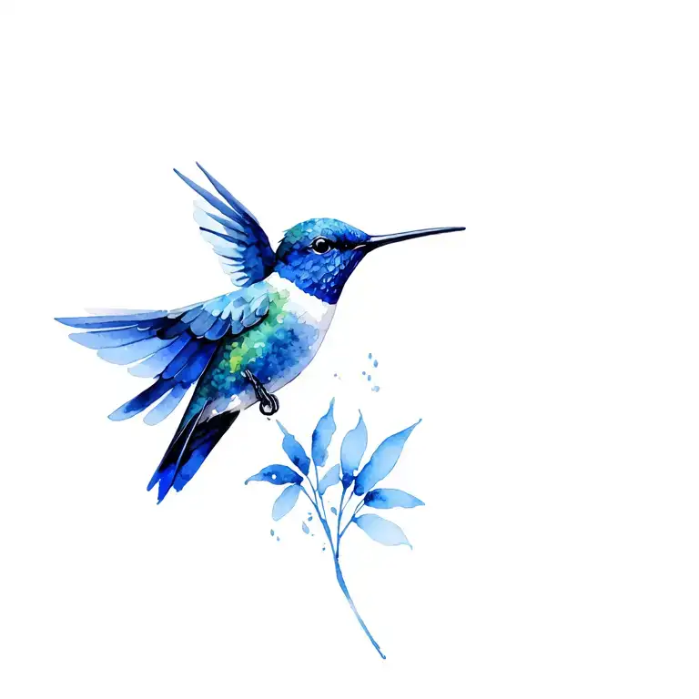 Royal Blue Hummingbird Perched