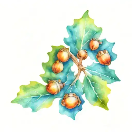 Oak Leaves With Acorns