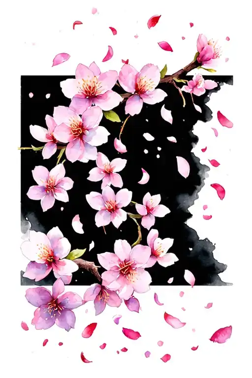 Cherry Blossom Petals Falling