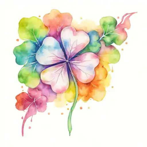 Four Leaf Clover And Rainbow