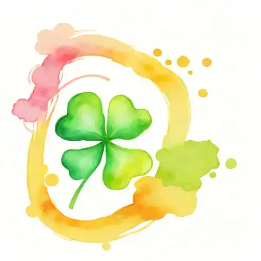 Rainbow And The End Of The Rainbow There Is A Fourleaf Clover