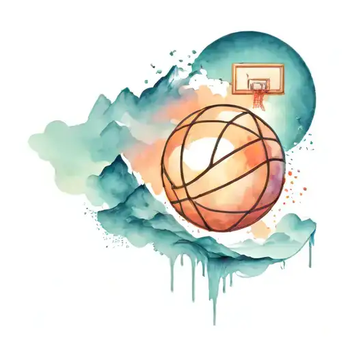 Basketball With Mountain Behind It