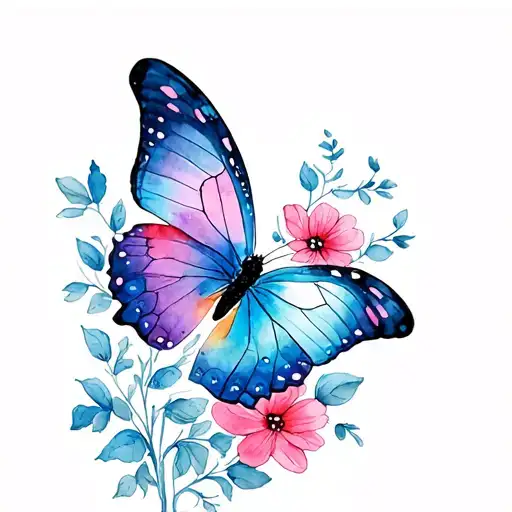 Butterfly With Flowers