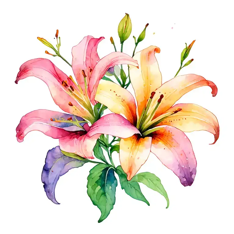 Honeysuckle And Lily Intertwined