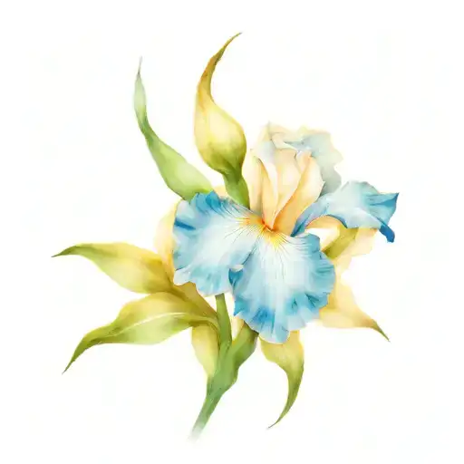 A Rose Petals Like Blue Iris With Strm And Moon